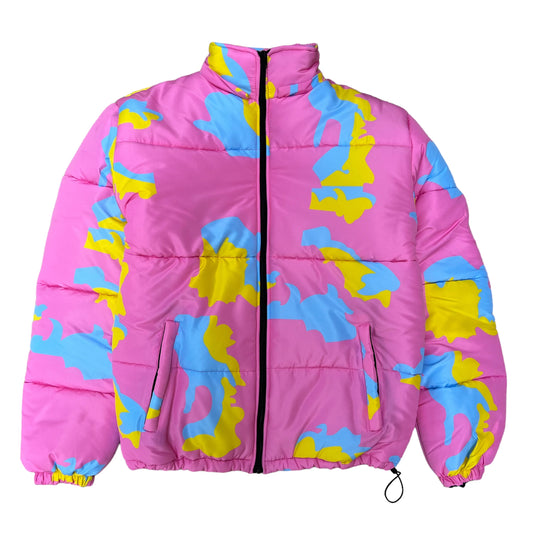 Pink Cotton Candy Camo Puffer