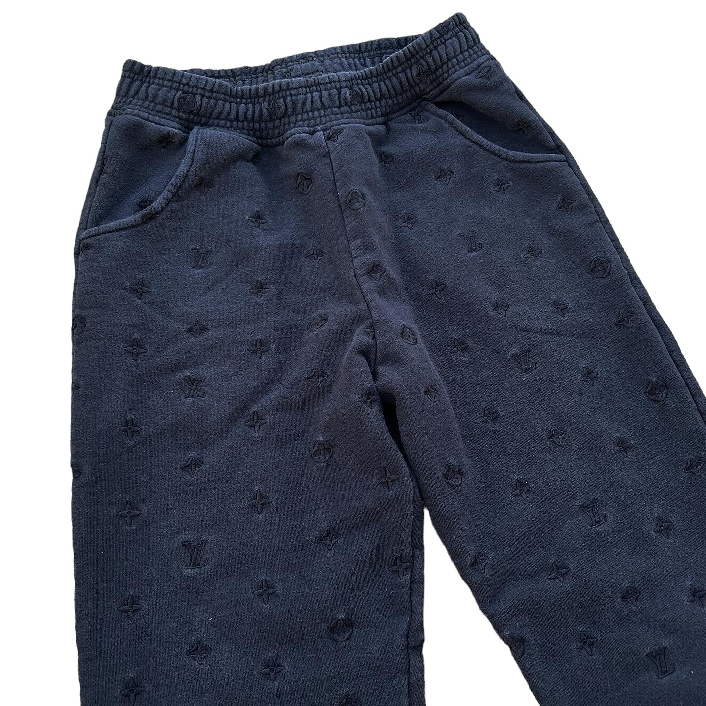 Black embroidered sweatpants
